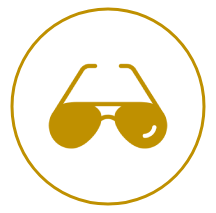 Sunglasses icon in circle