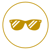 Sunglasses icon in a circle